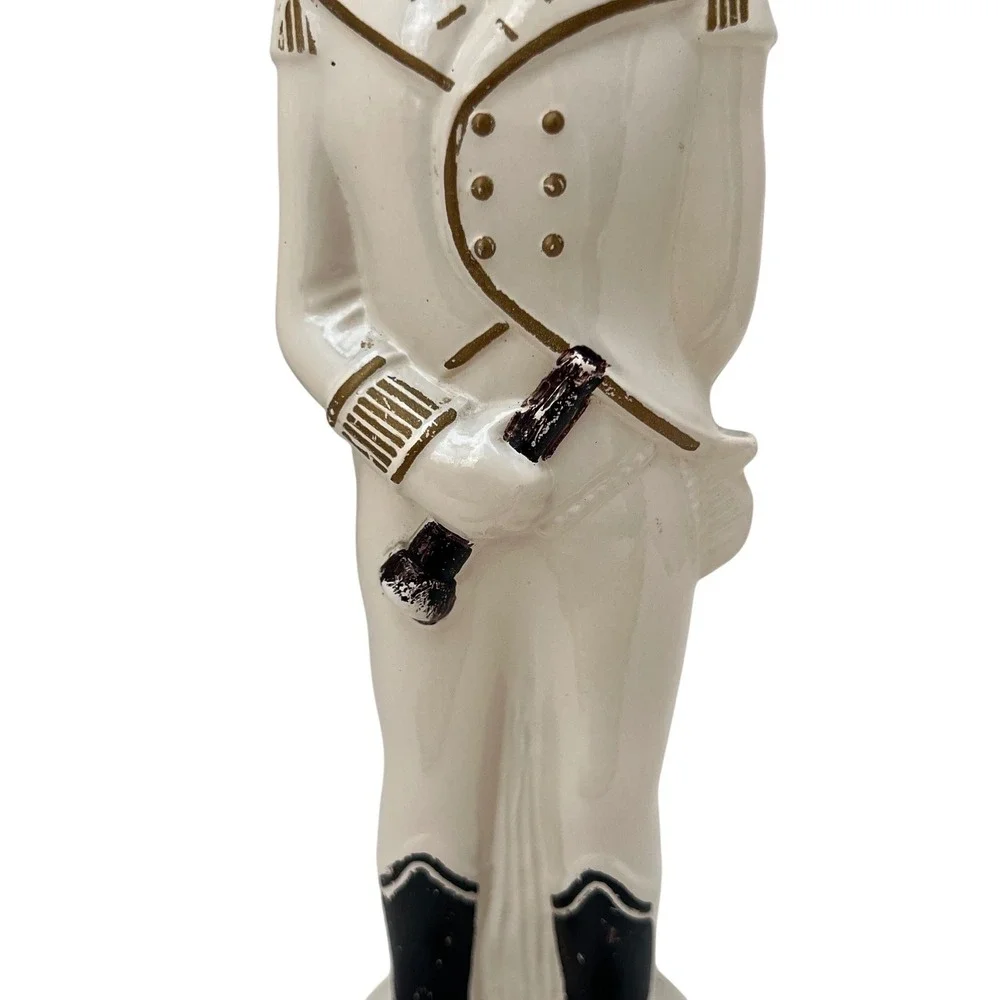 Decanter Soldier Revolutionary War Theme Ceramic Large Vintage Barware Decor
